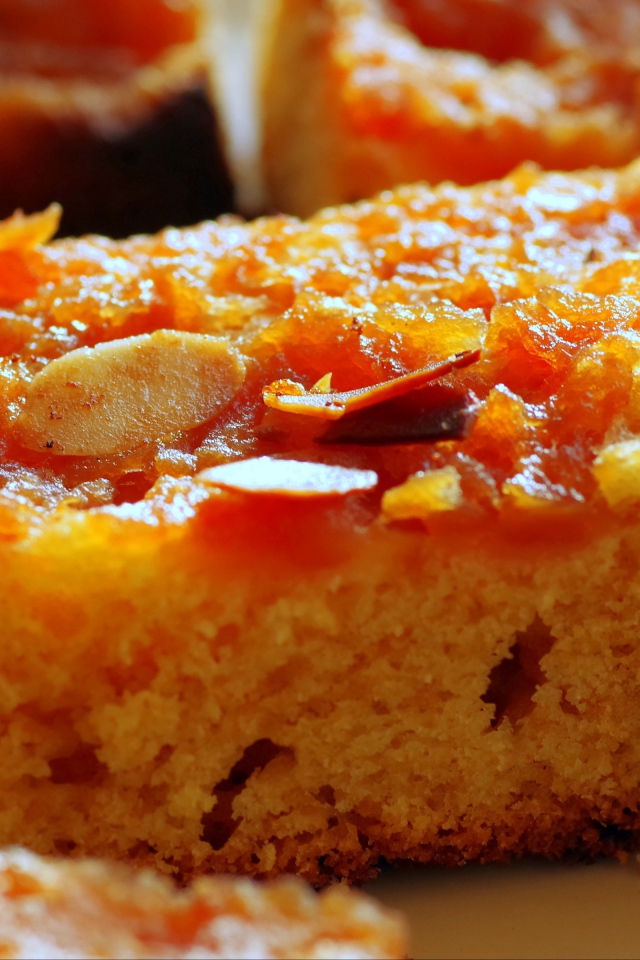 Кусок тыквенного пирога с орехами крупным планом