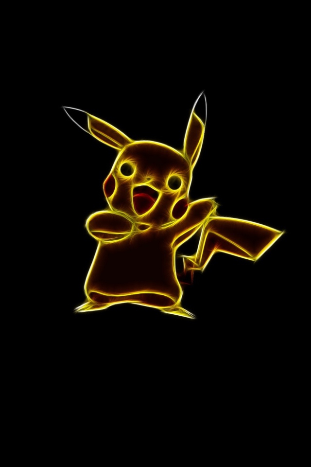 Покемон Пикачу на черном фоне