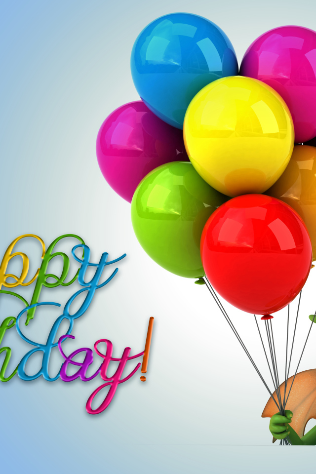 Зеленый дракон с шариками на день рождения