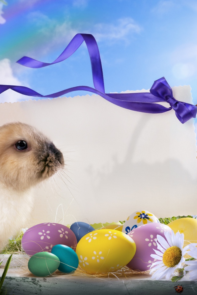 Красивый шаблон поздравительной пасхальной открытки