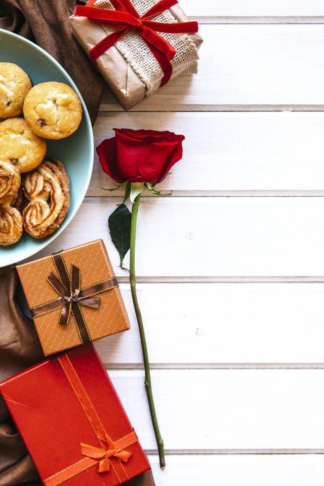 Завтрак для любимой, фон для открытки на День Святого Валентина