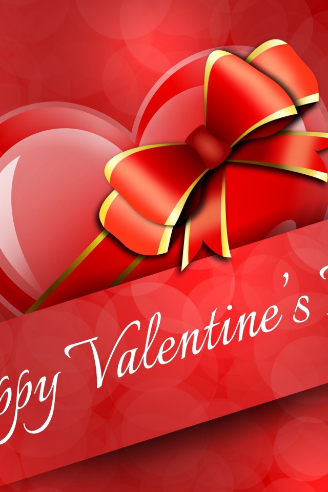 Открытка на красном фоне на День Святого Валентина