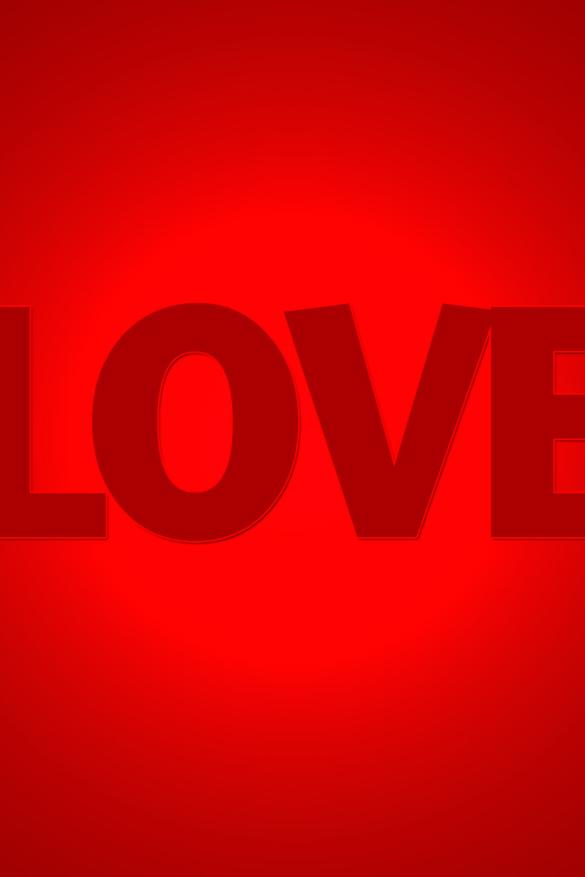 Надпись Любовь на красном фоне
