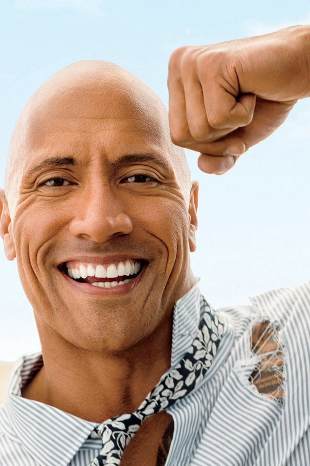 Красивый улыбающийся мужчина, актер Дуэйн Джонсон