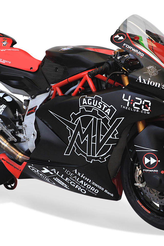 Мотоцикл Agusta Moto2 2019 на белом фоне