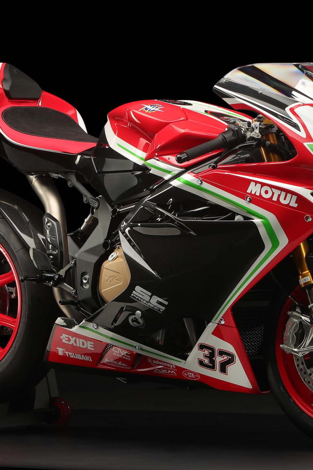 Спортивный мотоцикл Agusta F4 RC, 2019 года на сером фоне