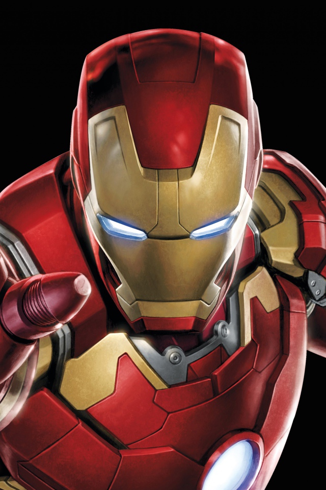Супергерой Марвел Железный человек на черном фоне