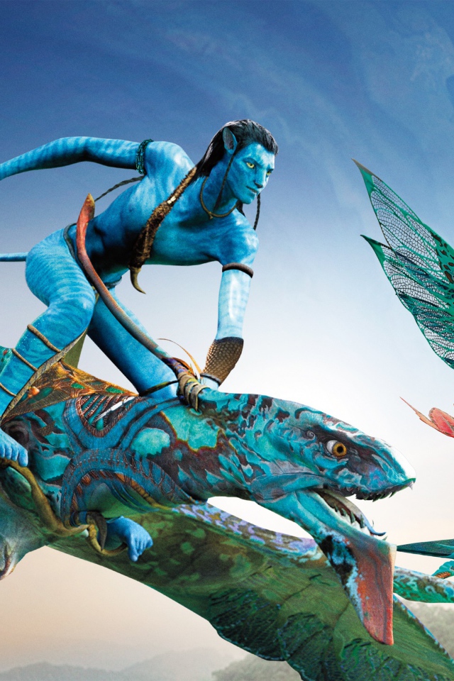 Персонажи Нейтири и Джейк Салли в фильме Аватар