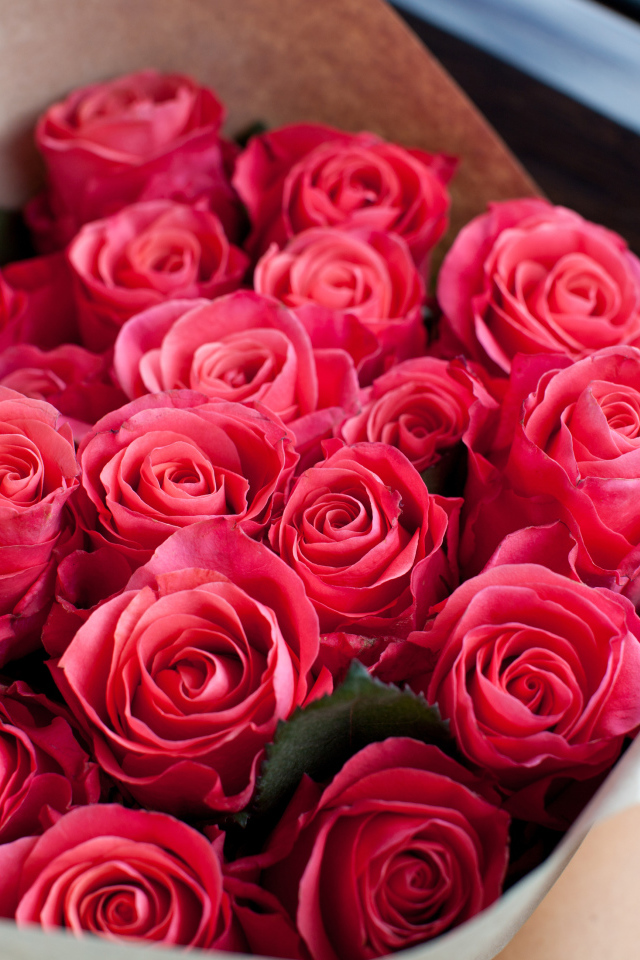 Большой красивый букет розовых роз