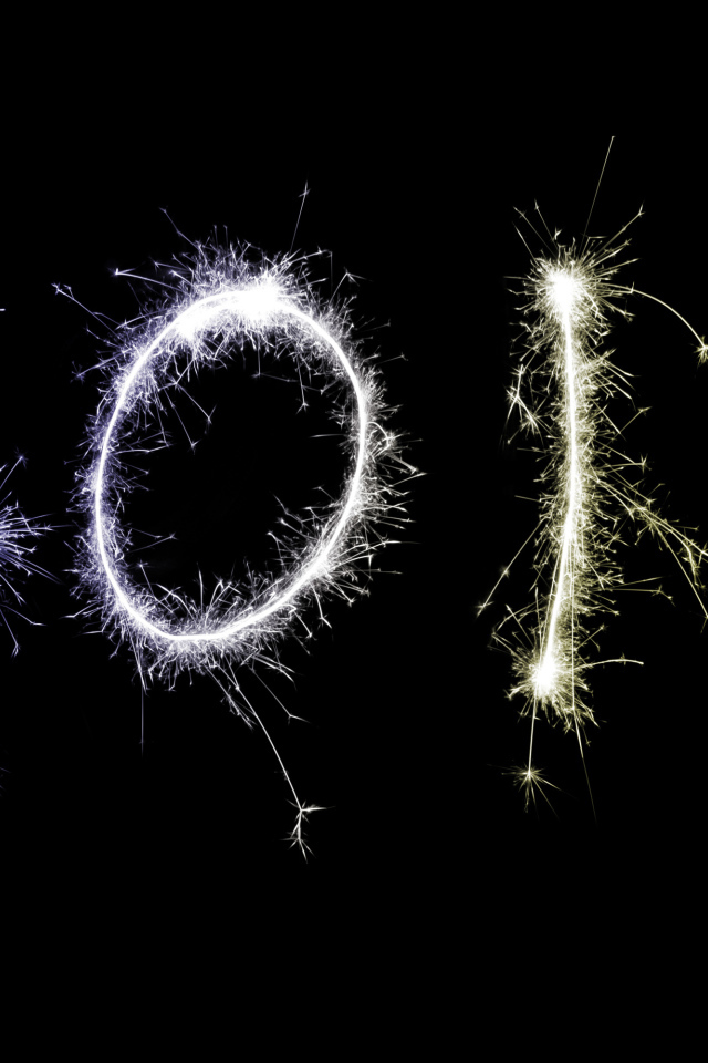 Блестящие цифры 2019 на черном фоне на Новый год