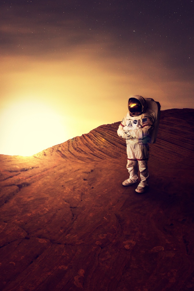 Астронавт на поверхности Марса