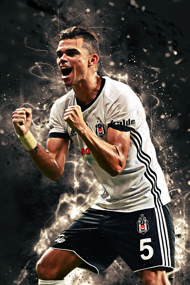 Португальский футболист Пепе радуется победе