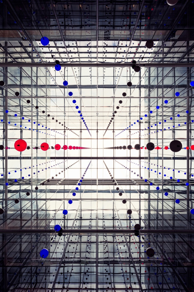 Абстрактная 3д комната с шарами