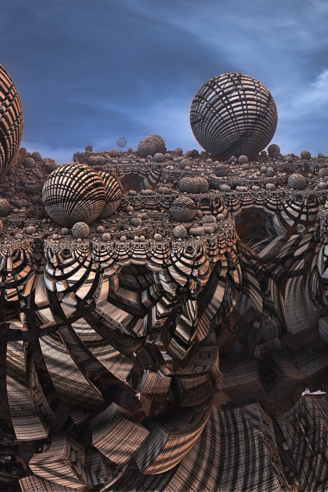 Шары на необычной поверхности 3д графика