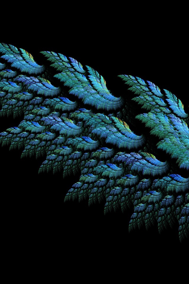 Красивое крыло на черном фоне 3д графика