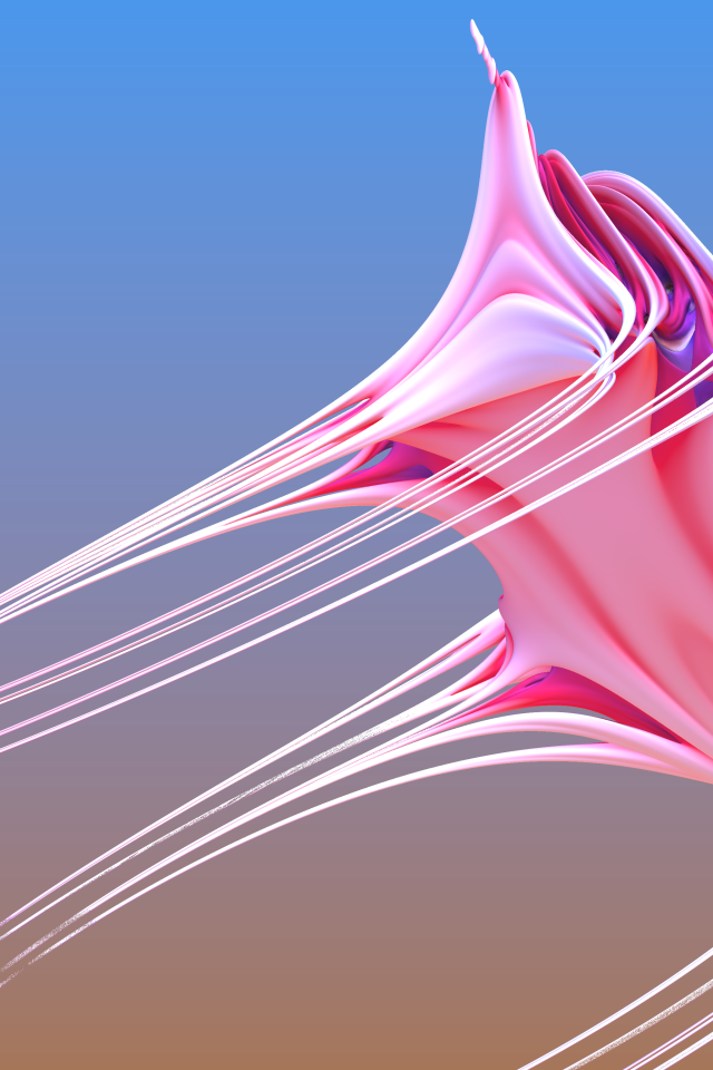 Розовый абстрактный рисунок на голубом фоне