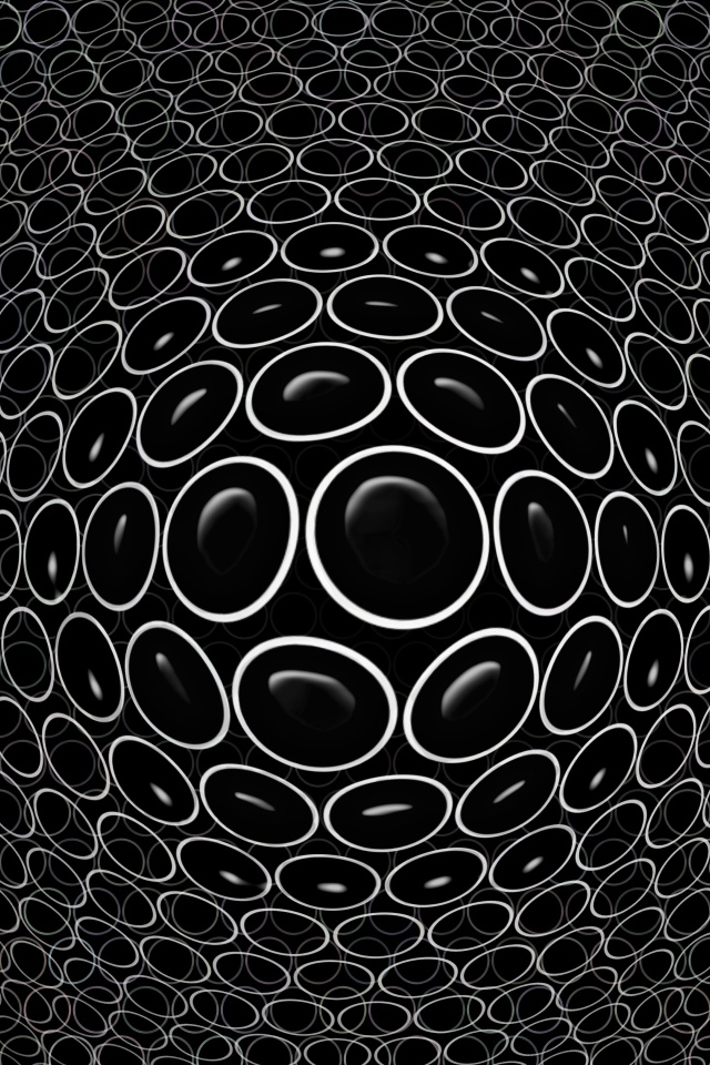 Белые круги на черном фоне 3д графика