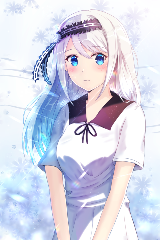 Девушка аниме Miyuki Shirogane Kaguya-sama в белом платье