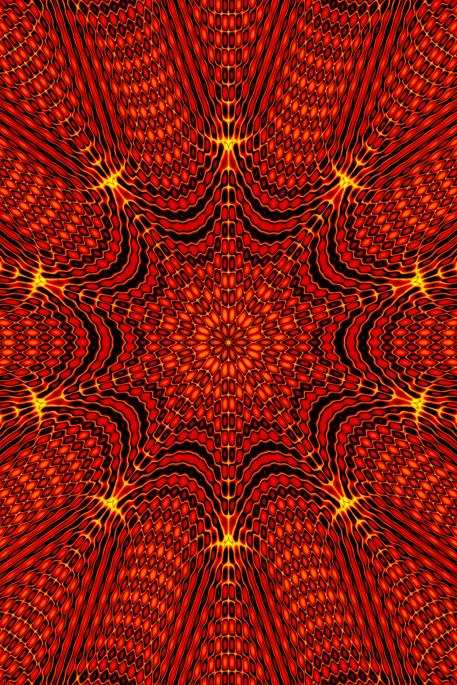 Красивый яркий оранжевый абстрактный рисунок калейдоскоп