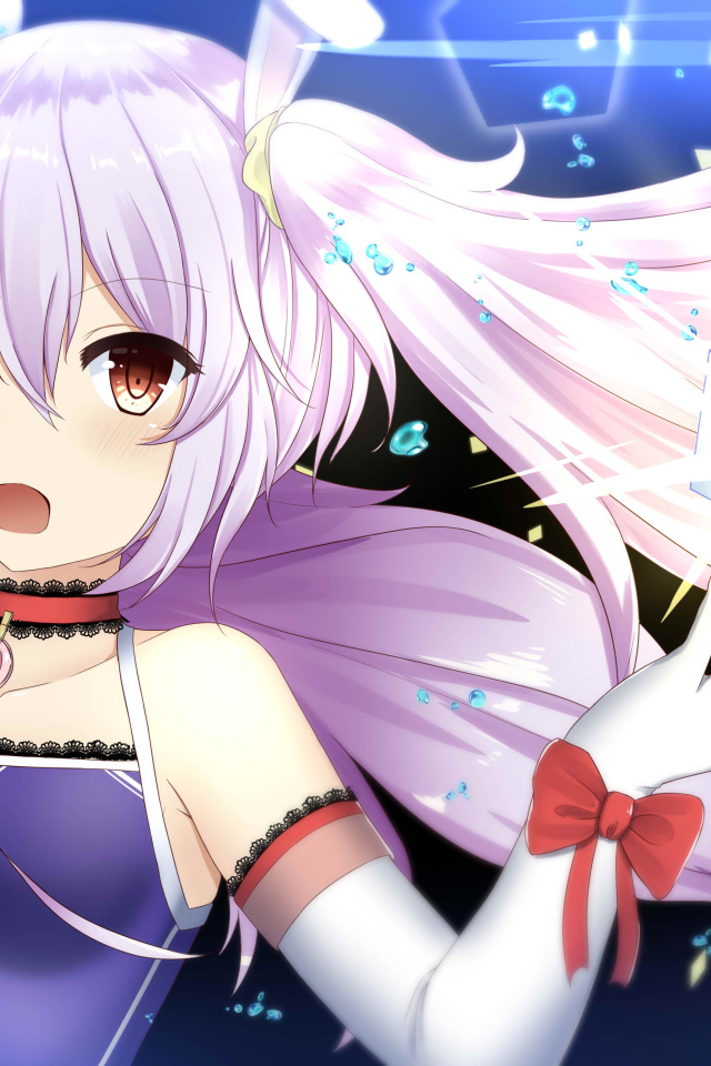 Красивая девушка с  сиреневыми волосами, аниме Azur Lane