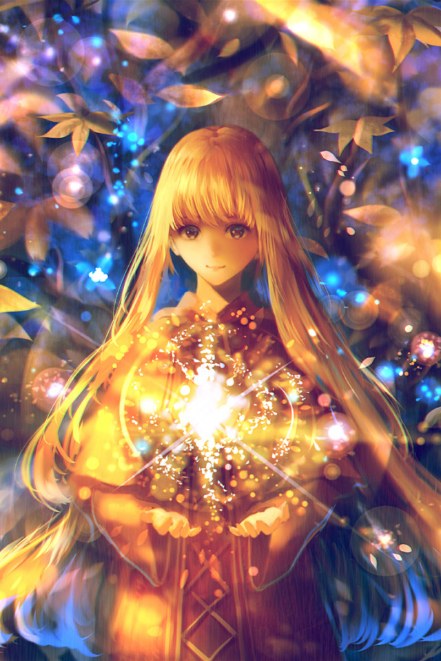 Фантастическая длинноволосая девушка со звездой в руках 