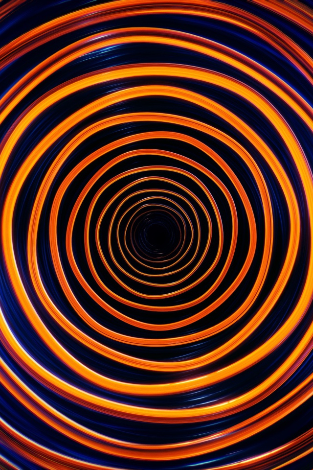 Оранжевая с голубым спираль 3д графика