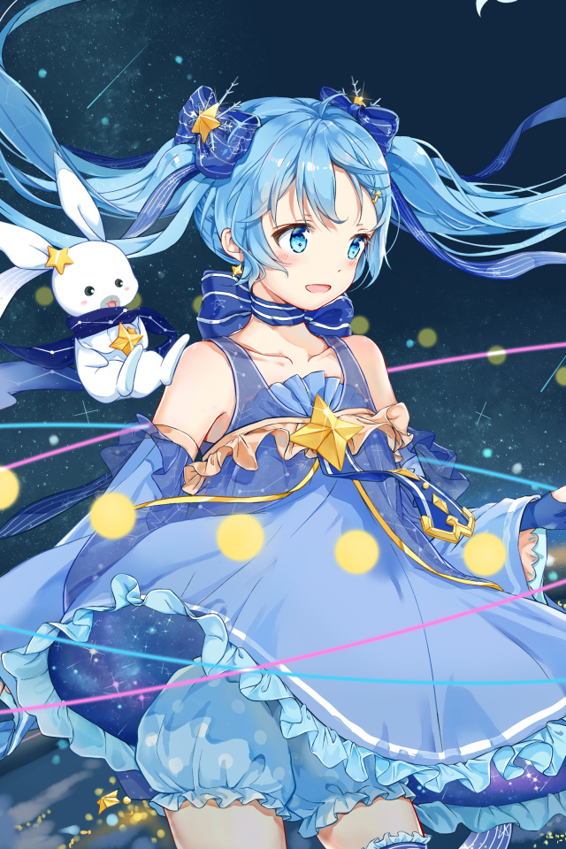 Девушка Yuki Miku аниме Вокалоид