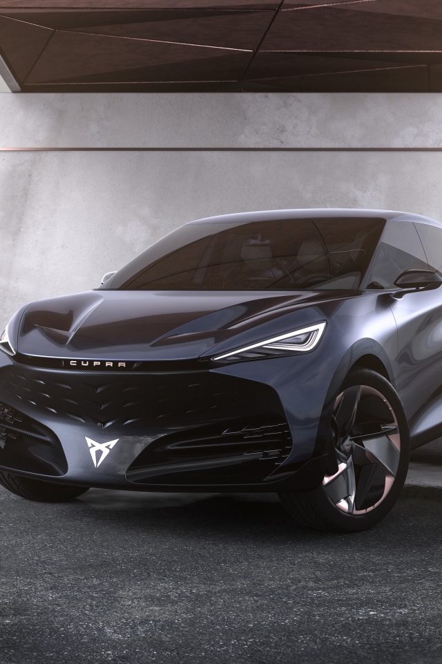 Черный автомобиль Cupra Tavascan Concept 2019 года 