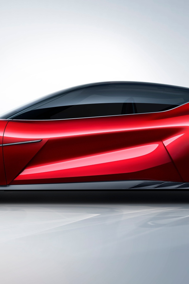 Красный автомобиль BYD E-SEED GT 2019 года на сером фоне