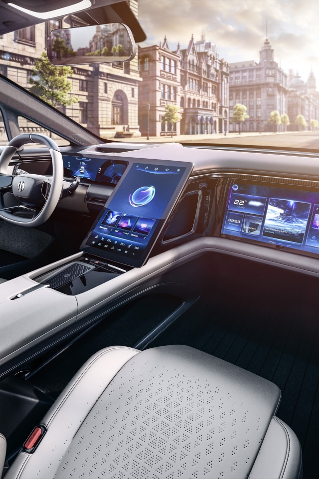 Стильный салон автомобиля HiPhi 1 2020 года 