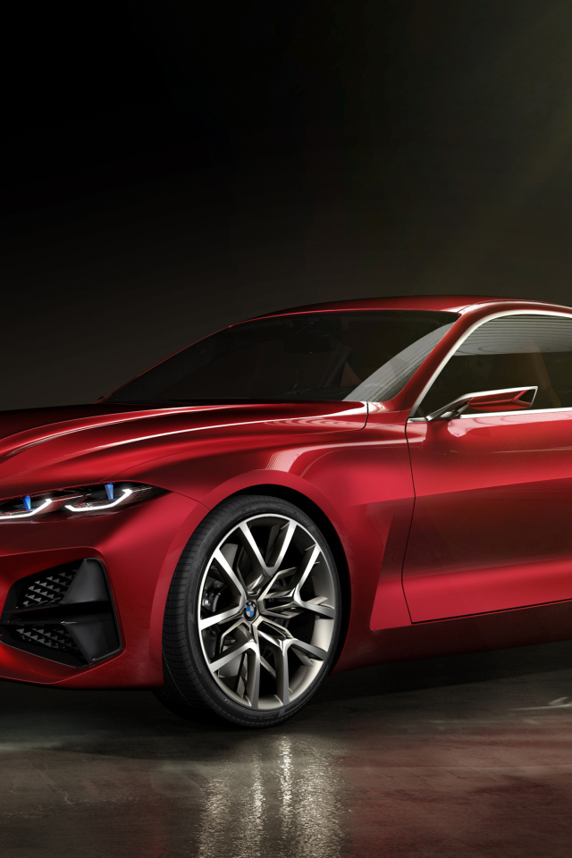Красный автомобиль BMW Concept 4 2019 года 