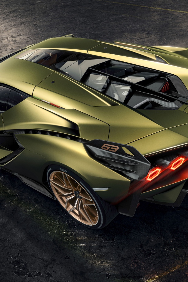 Автомобиль Lamborghini Sian 2019 года вид сзади