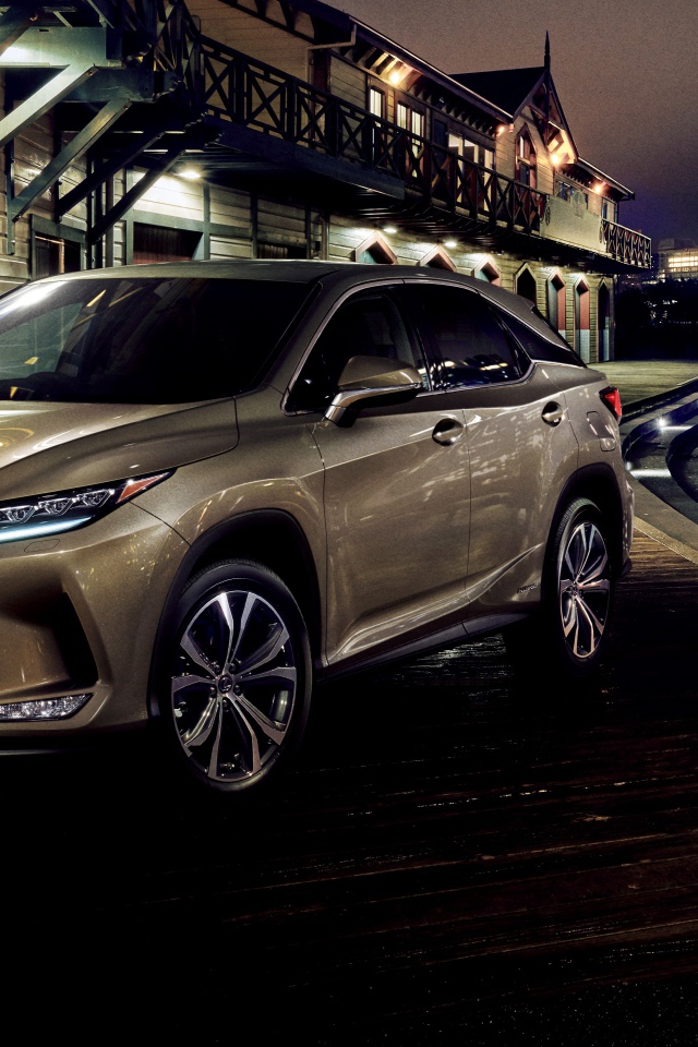 Автомобиль Lexus RX 450h 2019 года у воды