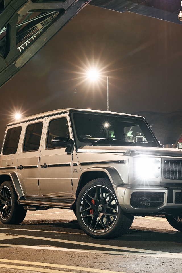 2018 Mercedes-AMG G 63 jeep with headlights on