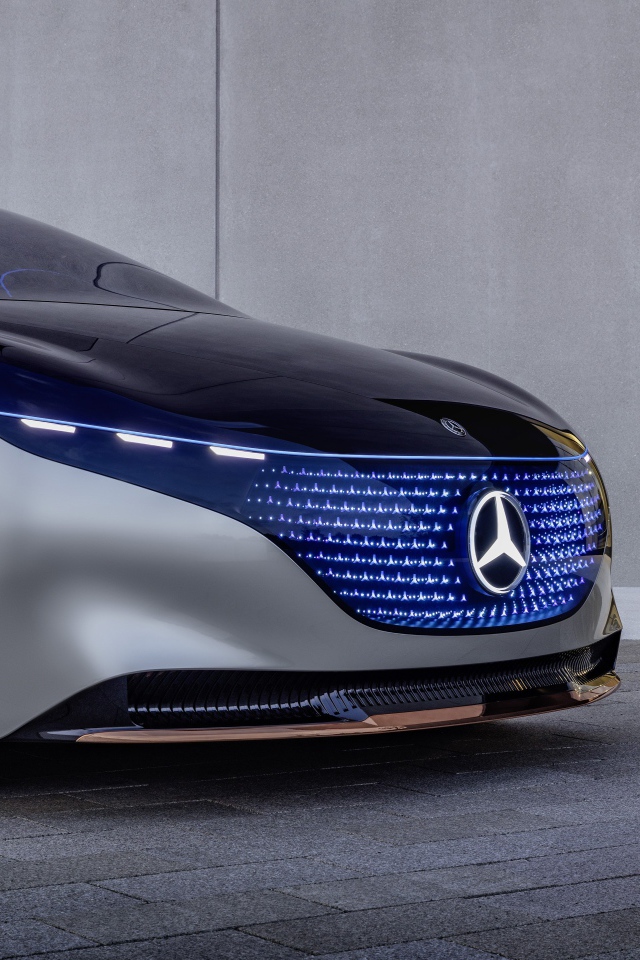 Перед автомобиля Mercedes-Benz Vision EQS 2019 года