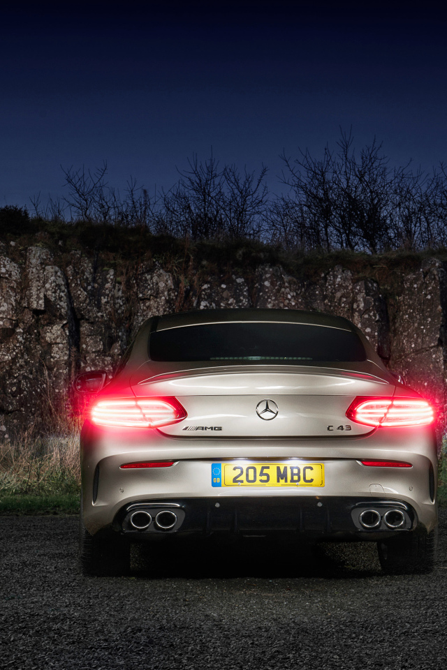 Автомобиль Mercedes-AMG C 43, 2019  года вид сзади