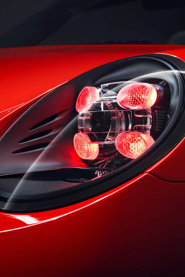Фара красного автомобиля Porsche 911 Speedster
