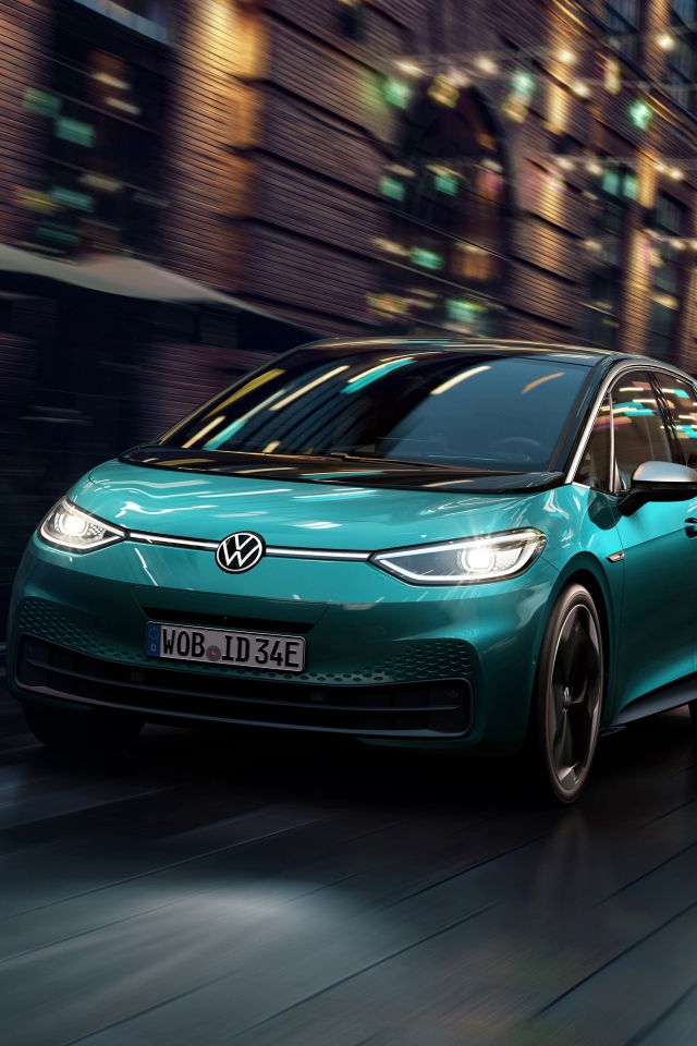 Автомобиль Volkswagen ID.3 1st 2019 года цвет голубой металлик 