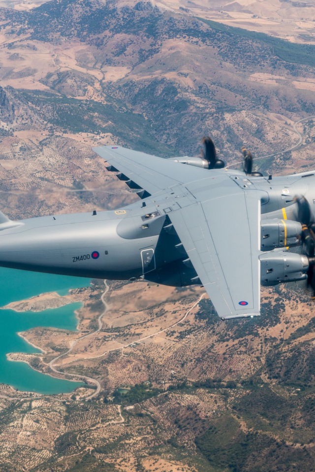 Airbus A400M military aircraft in the sky