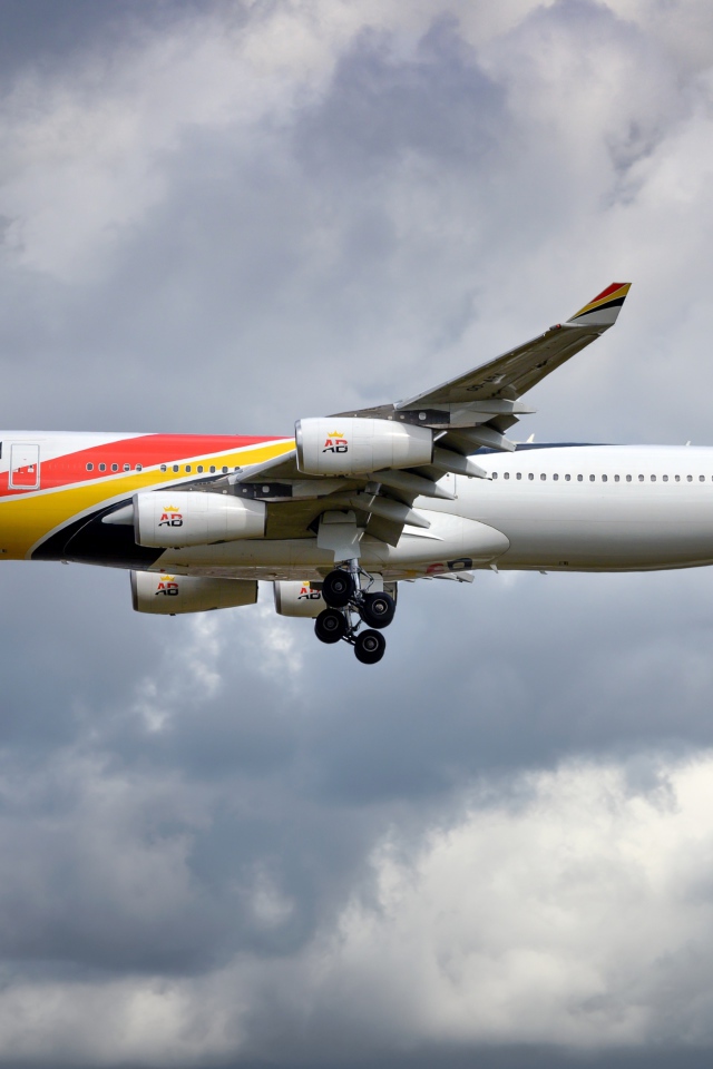 Большой пассажирский Airbus A340-300 компании AIR BELGIUM