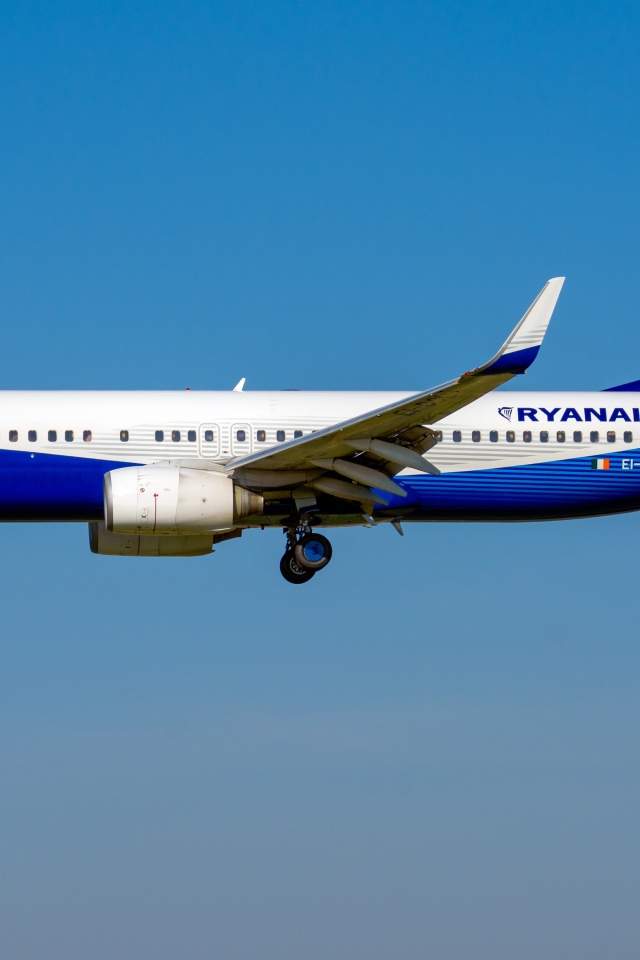 Пассажирский Boeing 737-800W авиакомпании  Ryanair в небе