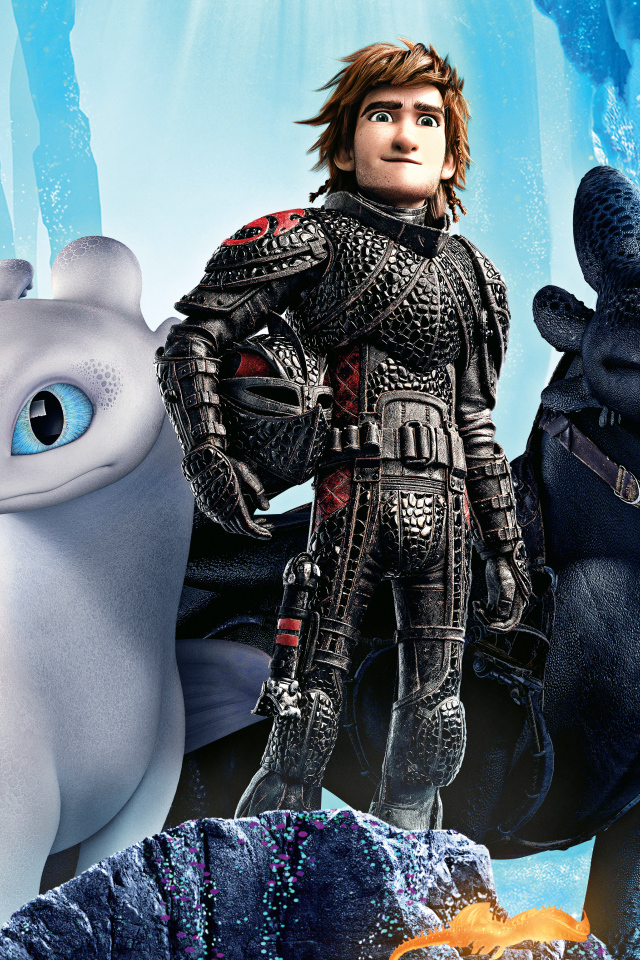 Hiccup and Dragons in the cartoon How to Train Your Dragon 3