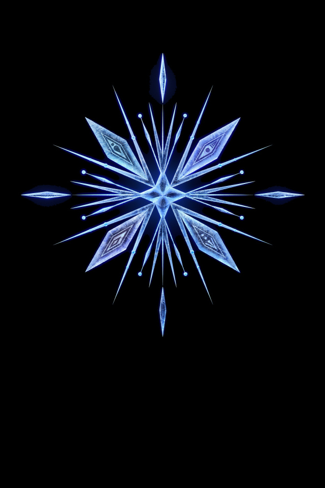 Логотип мультфильма Холодное сердце 2 на черном фоне