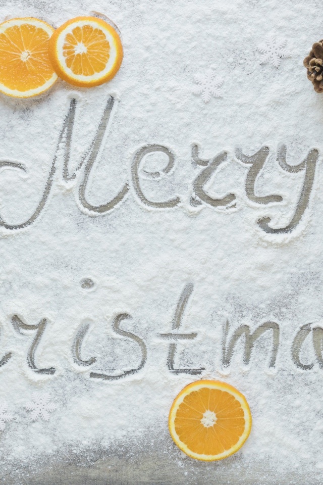 Надпись Merry Christmas на белом фоне