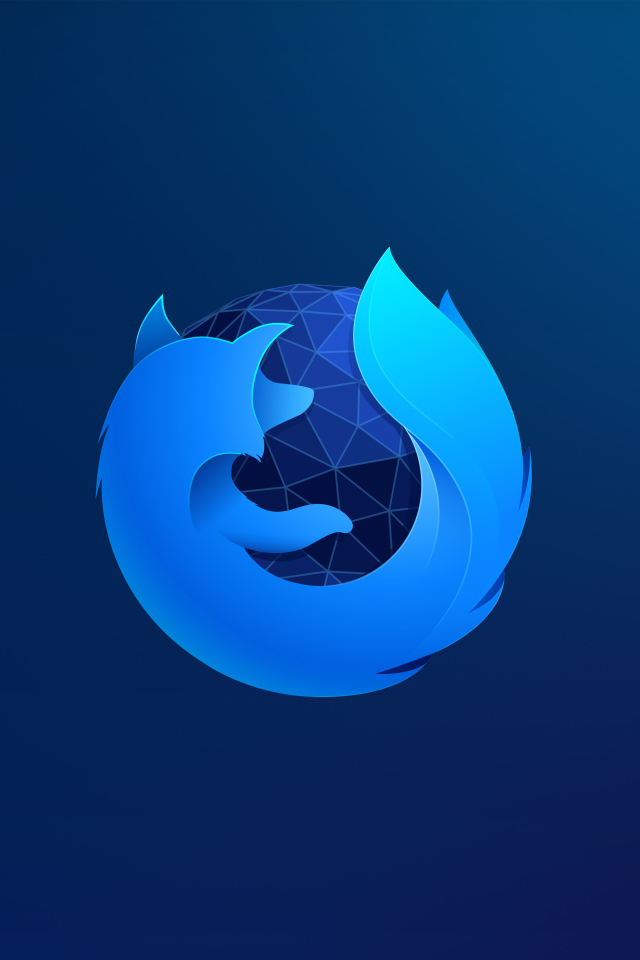 Логотип браузера Firefox на синем фоне