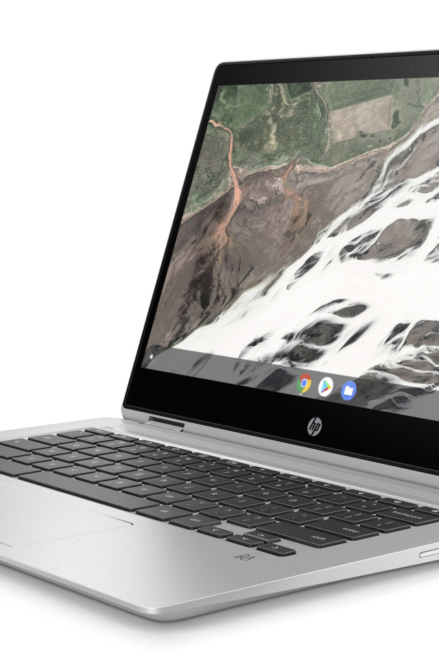 HP Chromebook x360 14 G1 Portable Laptop on White Background, CES 2019