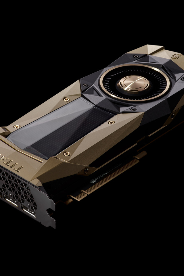 Видеокарта Nvidia TITAN V на черном фоне