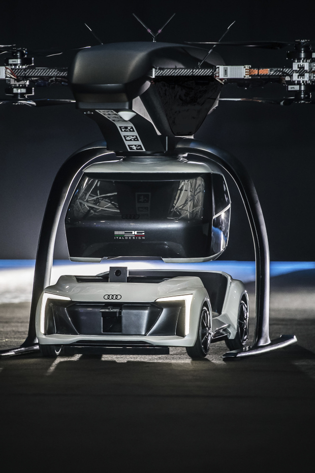The flying unmanned taxi Audi Italdesign Pop.Up Next