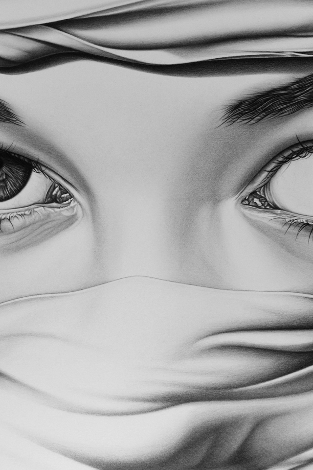 Нарисованные глаза девушки 