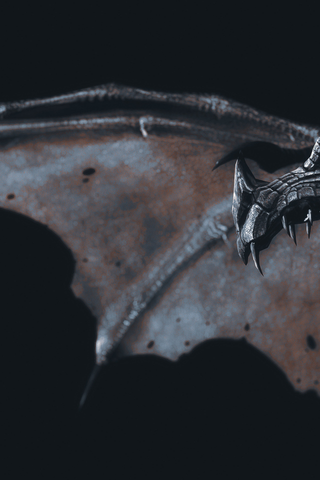 Черный железный фантастический дракон